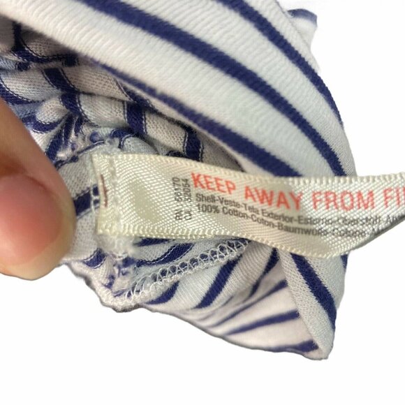 Saturday Sunday Top Size Small Blue White Tie dye With Stripes V-Neck - Picture 5 of 11